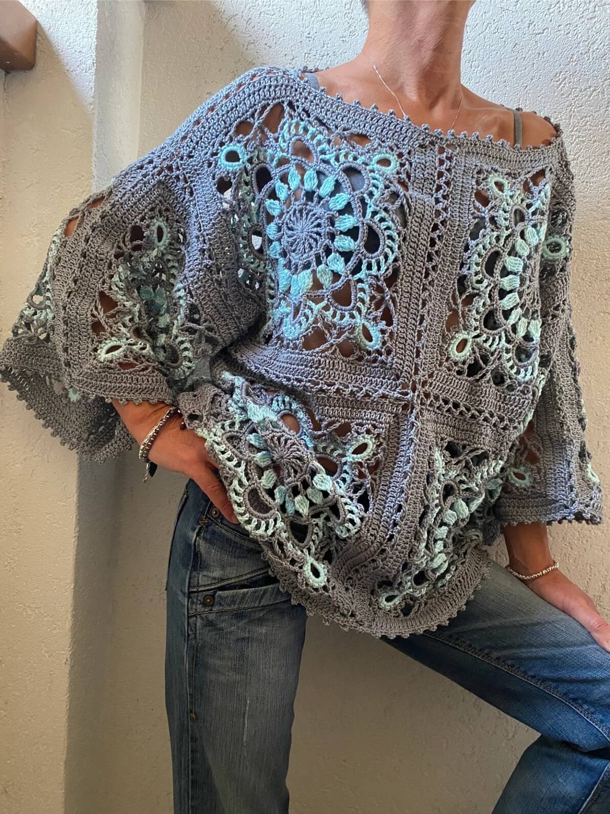 CROCHET GRANNY SQUARE SWEATER | Crochet Pattern